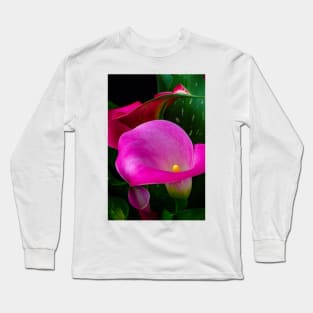 Pink Calla Lily Garden Still Life Long Sleeve T-Shirt